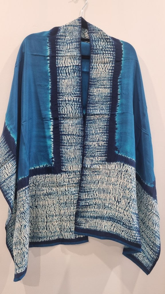 Azure Ori-nui Shibori Habutai Silk