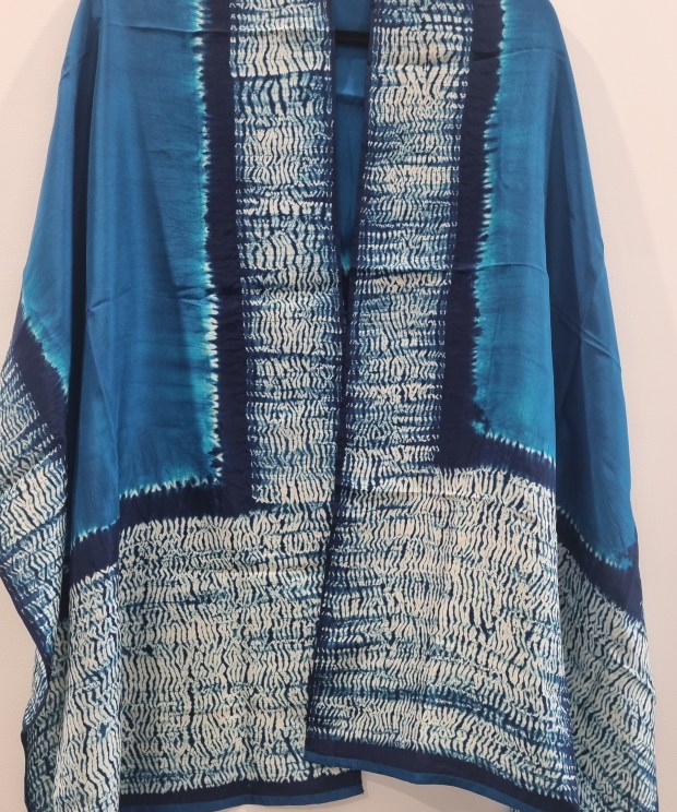 Azure Ori-nui Shibori Habutai Silk