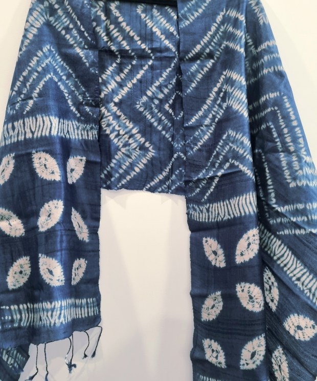 Indira - Shibori Style Tussar Silk Stole